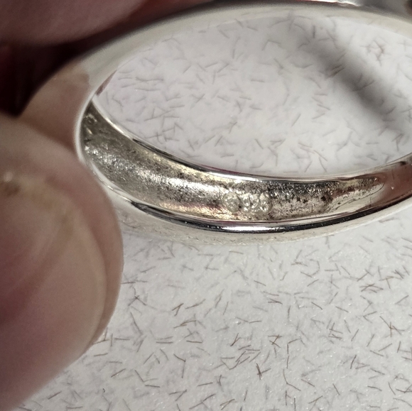 Vintage Sterling Silver ring with blue emerald cut stone size 7 - Picture 15 of 16